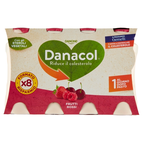 Danacol Frutti Rossi, 8x100 g